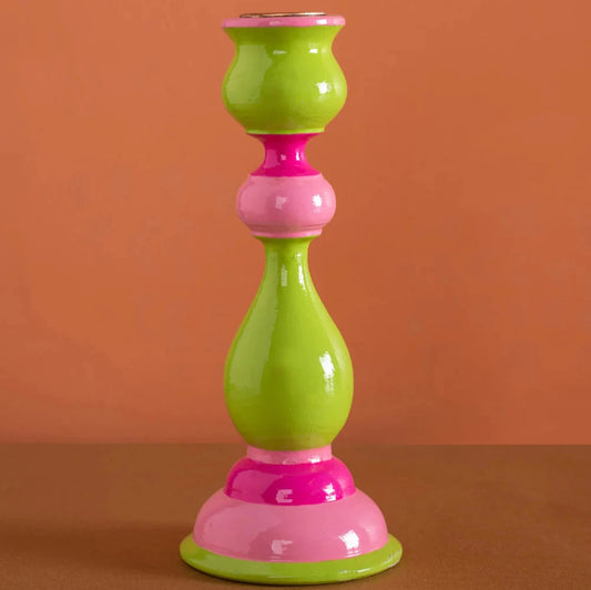 Pre-order: Hand Painted Wooden Carved Candlestick