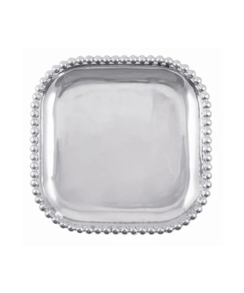 Pearled Square Platter B&F