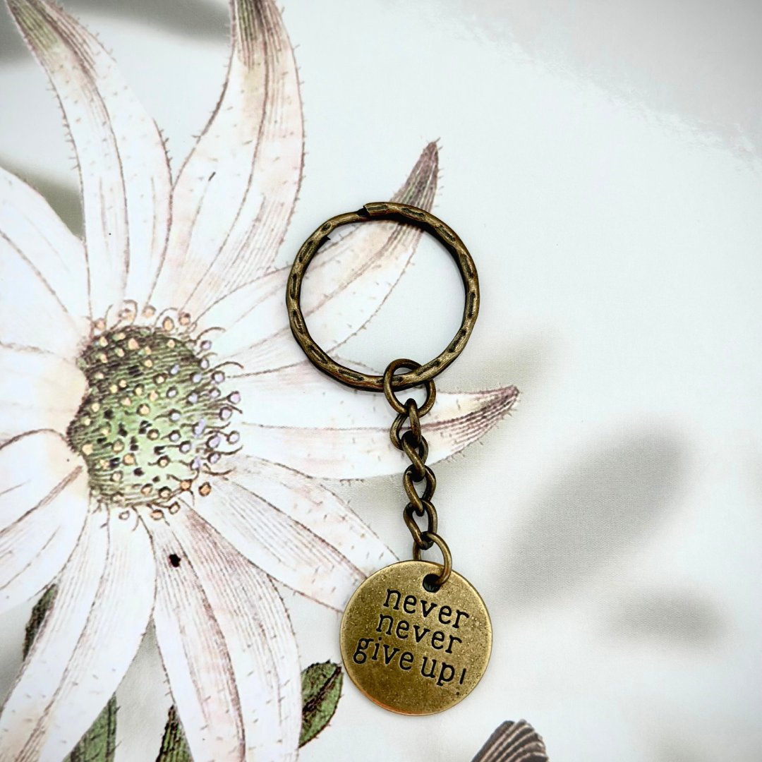 Never Give Up Keychain