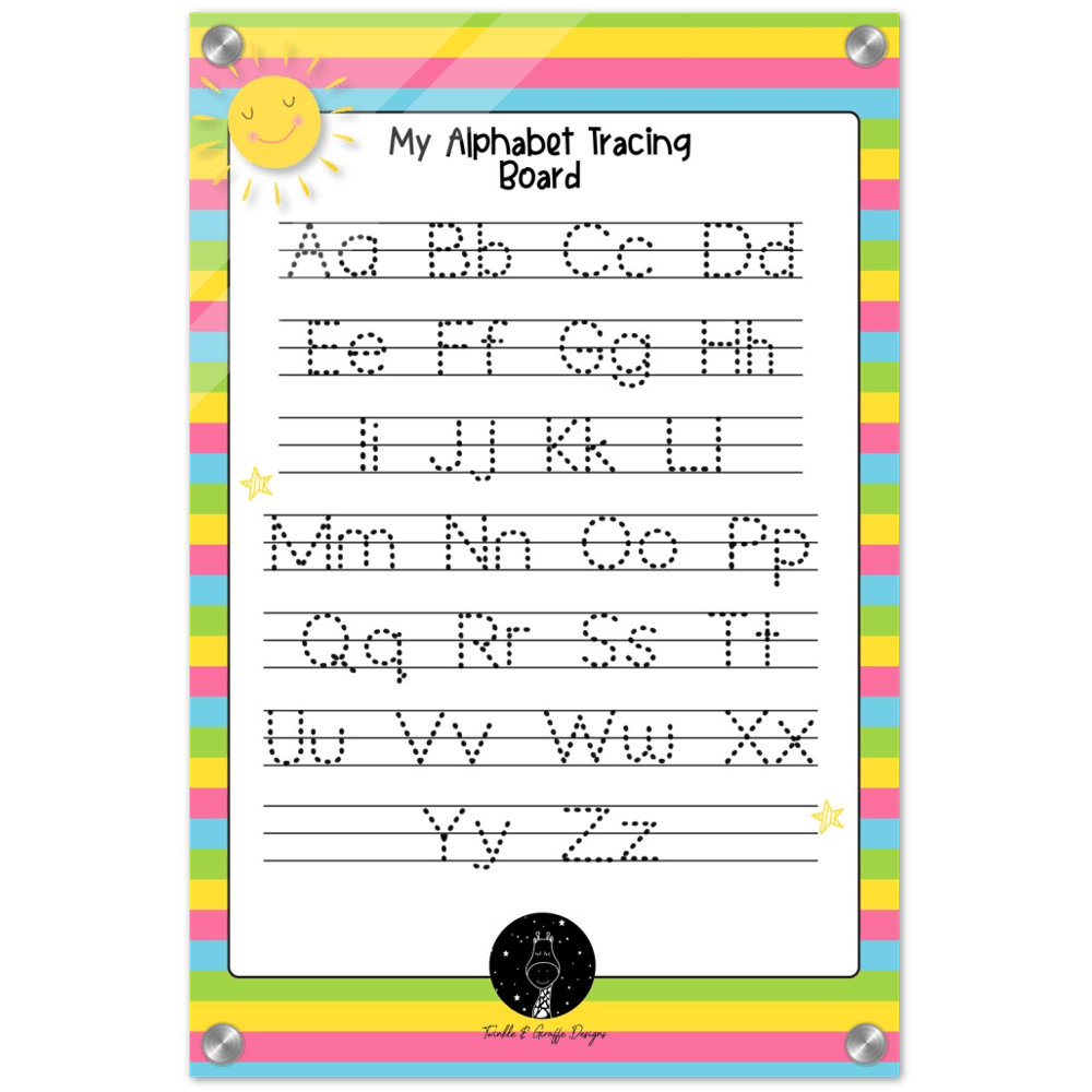 ABC Tracing Board, English Alphabet Tracing Board, Acrylic Dry Erase Board, Personalized Gifts