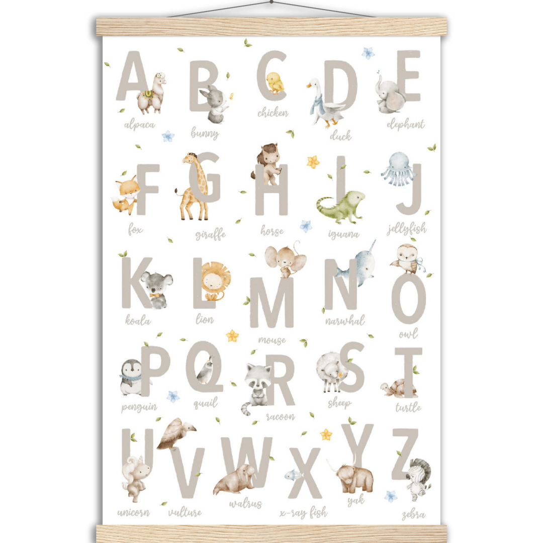 Alphabet Premium Matte Paper Poster with Hanger