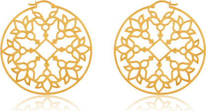 ARABESQUE FILIGREE HOOPS GOLD PLATED STERLING SILVER