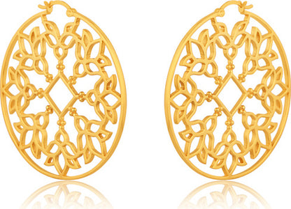 ARABESQUE FILIGREE HOOPS GOLD PLATED STERLING SILVER