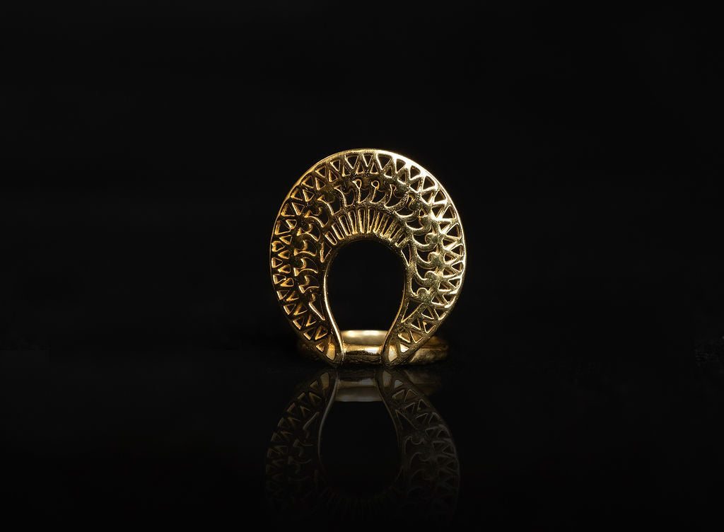 ARABESQUE FILIGREE RING GOLD PLATED STERLING SILVER