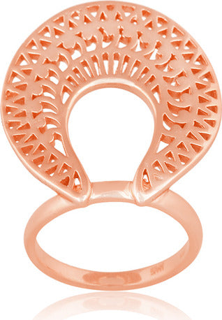 ARABESQUE FILIGREE RING ROSE GOLD PLATED STERLING SILVER