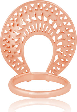 ARABESQUE FILIGREE RING ROSE GOLD PLATED STERLING SILVER