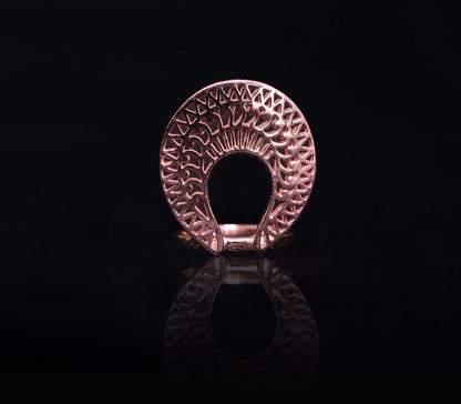 ARABESQUE FILIGREE RING ROSE GOLD PLATED STERLING SILVER