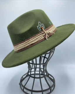 Army green fedora