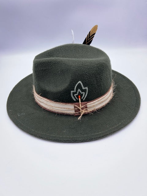 Army green fedora