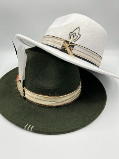 Army green fedora