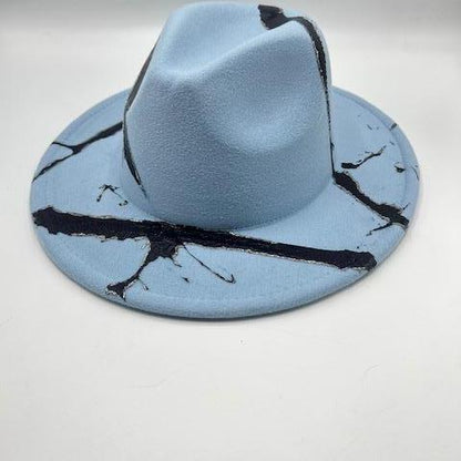 Baby blue marble fedora