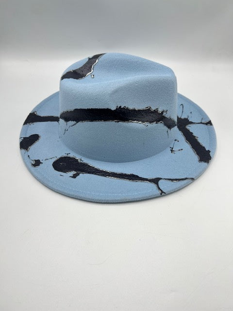 Baby blue marble fedora