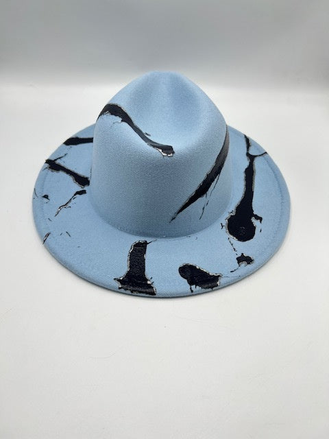 Baby blue marble fedora