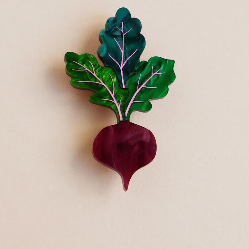 Beetroot Brooch