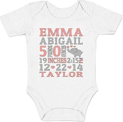 Birth Announcement / KeepSake Onesie Bodysuit - GIRL