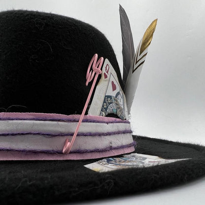 Black fedora with purple touches