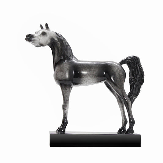 Black Arabian Horse Figurine – Elegant Collectible with Customizable Base