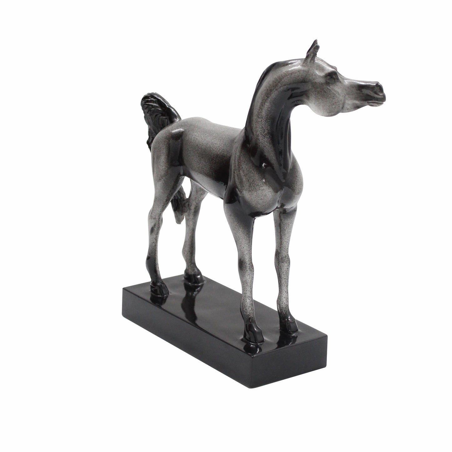 Black Arabian Horse Figurine – Elegant Collectible with Customizable Base