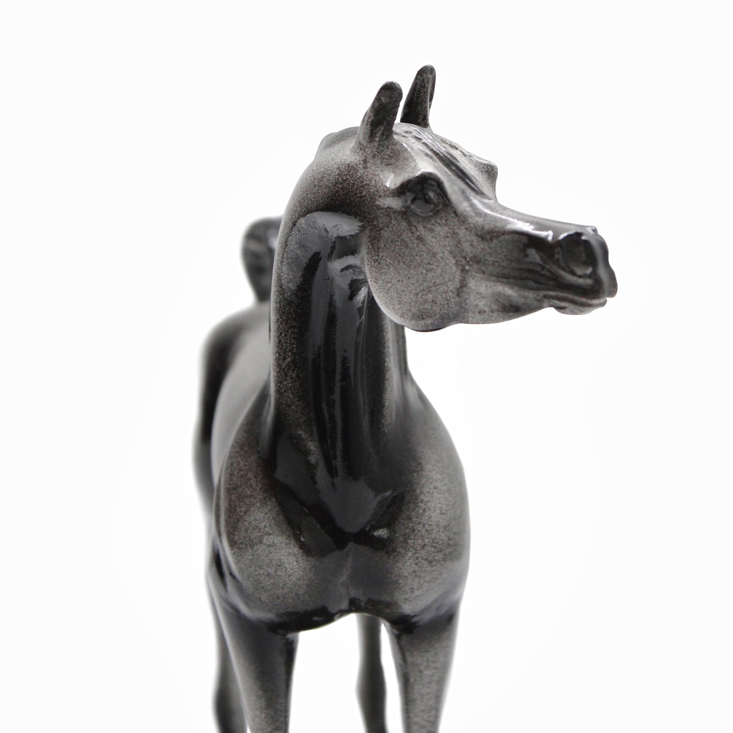 Black Arabian Horse Figurine – Elegant Collectible with Customizable Base