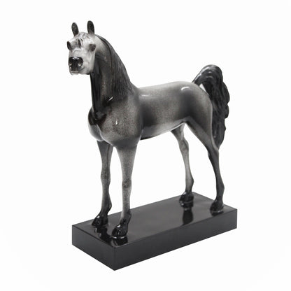 Black Arabian Horse Figurine – Elegant Collectible with Customizable Base