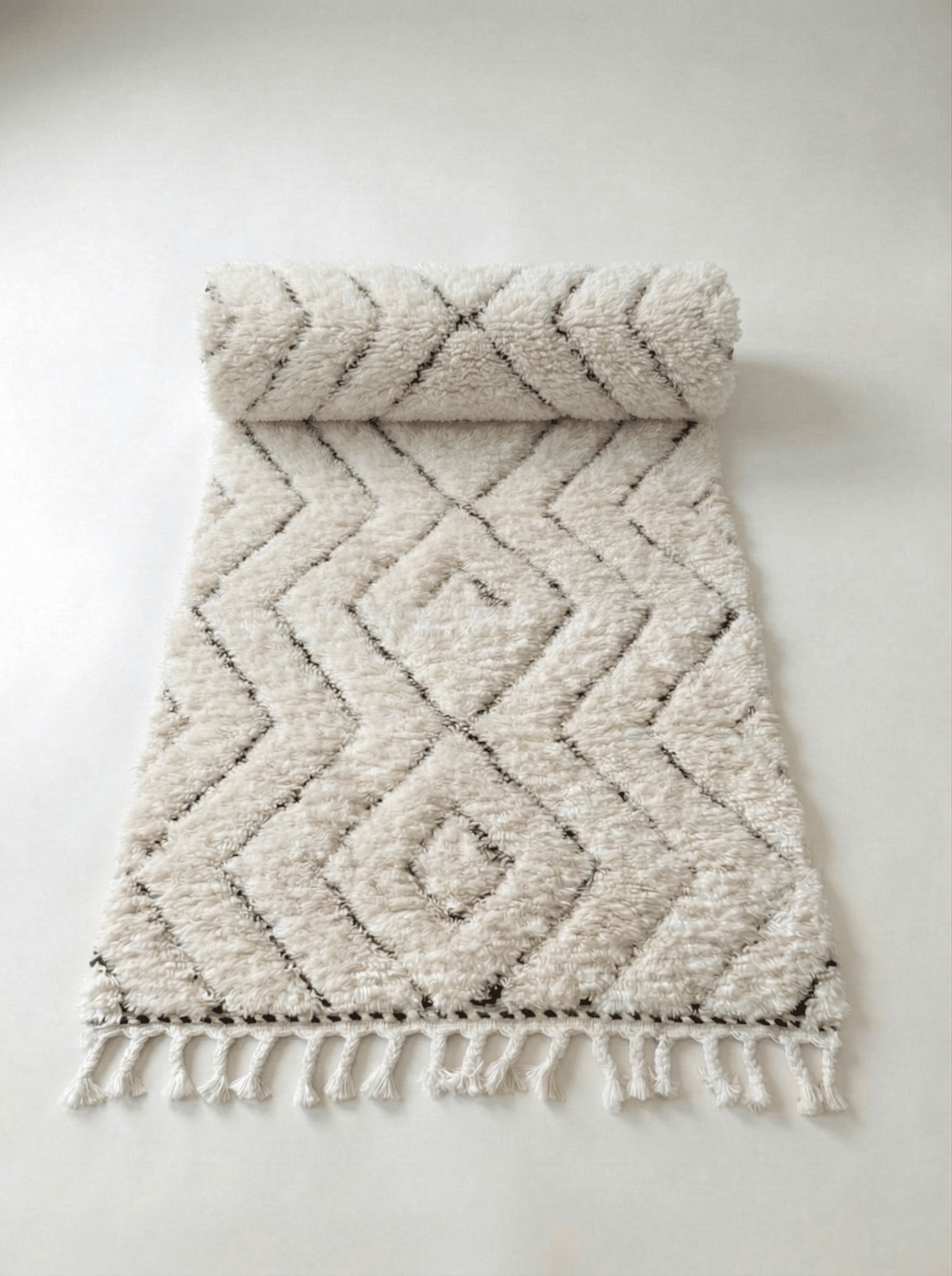 The 'Diamond Oasis' Rug : Natural & Undyed Organic Wool