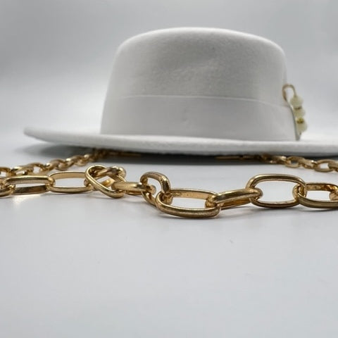 Boater white fedora