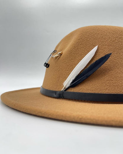 Brown fedora with a touch