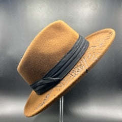 Brown handcrafted fedora