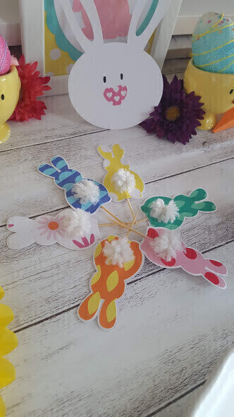 Bunny Cupcake Toppers, Bunny Cupcake Decorations, Rabbit Cupcake Toppers, Easter Party Decorations, Easter Bunny Decorations (set of 8)