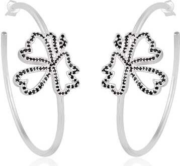 Butterfly Hoops in Black Cubic Zirconia Sterling Silver