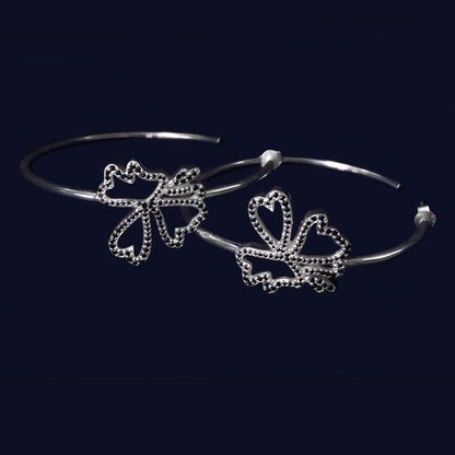 Butterfly Hoops in Black Cubic Zirconia Sterling Silver