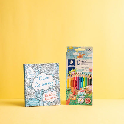 Calm Adult Colouring Book and Colour Pencils set