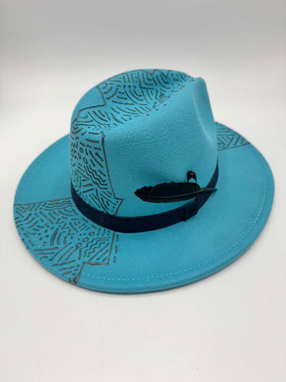 Handcrafted Tiffany blue fedora