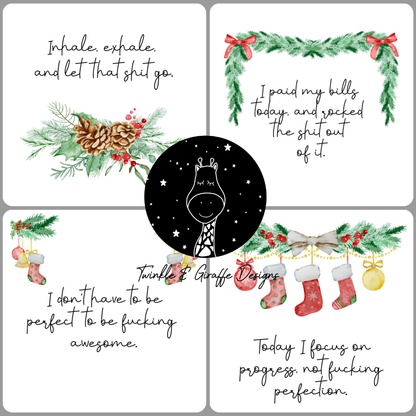 Christmas Mini Sweary Affirmation Cards