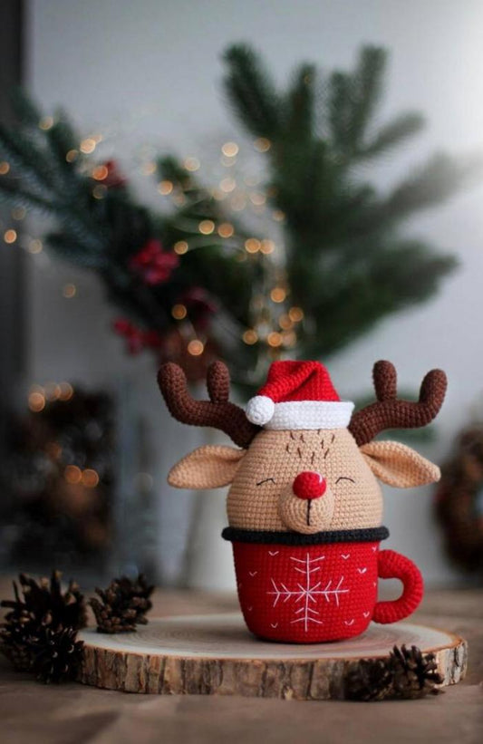 Christmas Mug Decoration Deer Toy.