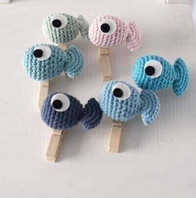 Crochet Animals Amigurumi, Nursery Decor Clothespin , set of 6 pcs