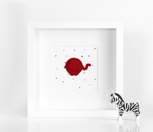 Crochet elephant nursery or play room decor