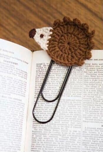 Crochet Hedgehog bookmark/paperclips, 6 pcs