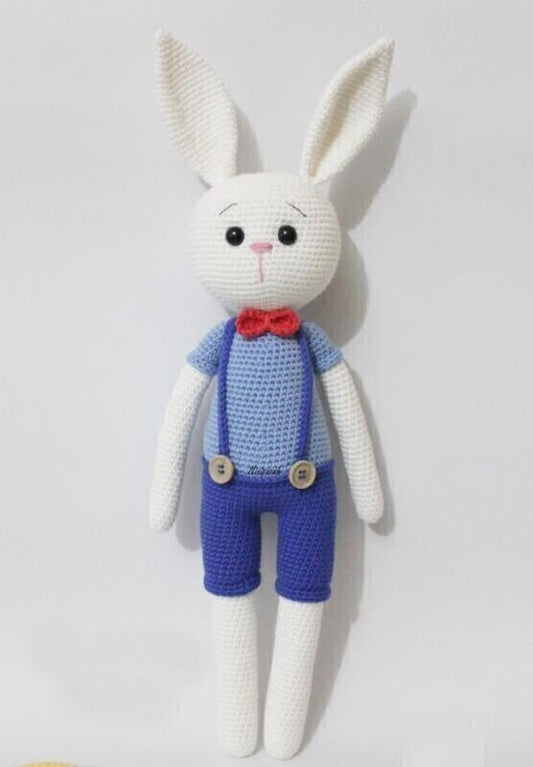 Crochet long cute bunny toy