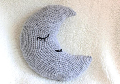 Crochet Moon decor pillow