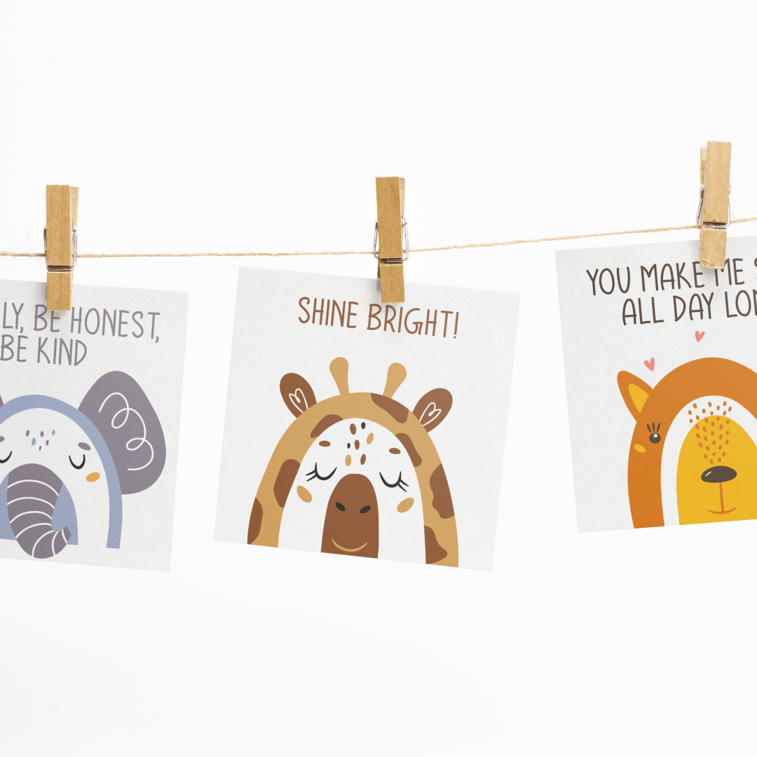 Cute Animal Rainbow Lunchbox Notes