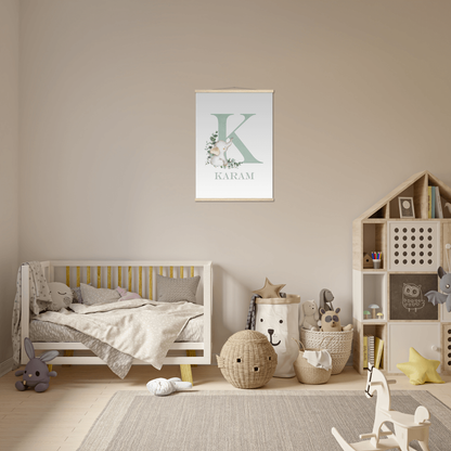 Cute Elephant Alphabet Letter Poster & Hanger (A2 42 x 59.4 cm)