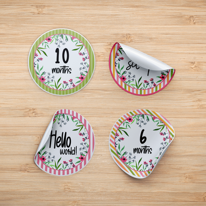 Dainty Pink Milestone Stickers