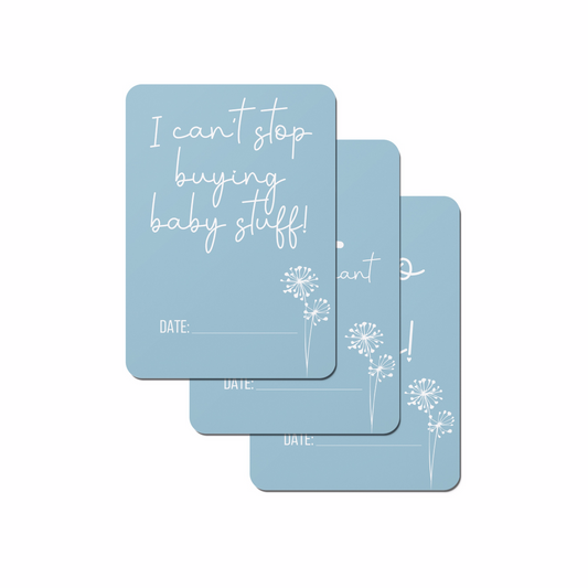 Dandelion in Blue Pregnancy Milestone Cards - Set of 30