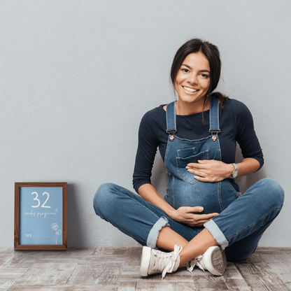 Dandelion in Blue Pregnancy Milestone Cards - Set of 30