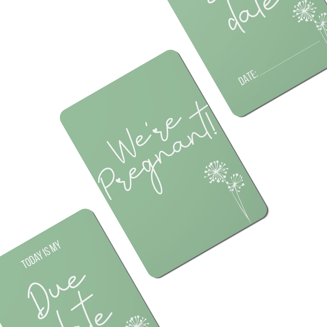 Dandelion in Green Pregnancy Milestone Cards - Set of 30