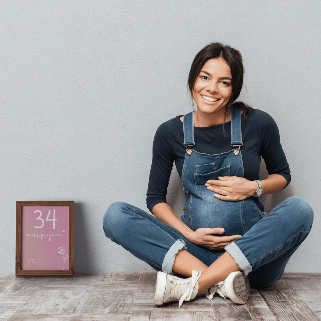 Dandelion in Pink Pregnancy Milestone Cards - Set of 30