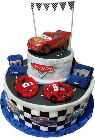 Disney's Lightening McQueen nappy diaper cake by Bumpp2Babyy / Baby gift / boy baby shower gift