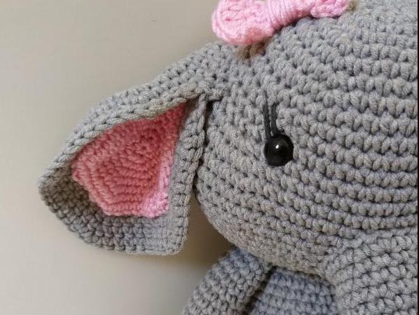 Ellie the Elephant, handmade crochet toy