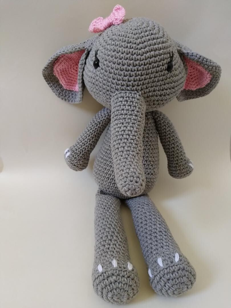 Ellie the Elephant, handmade crochet toy